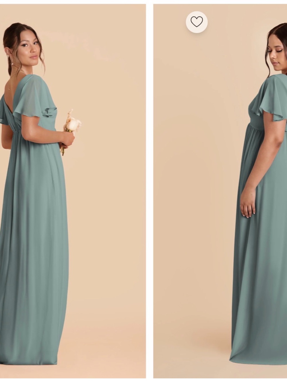 Birdy Grey Sea Glass Green Flutter-Sleeve Maxi Dress
